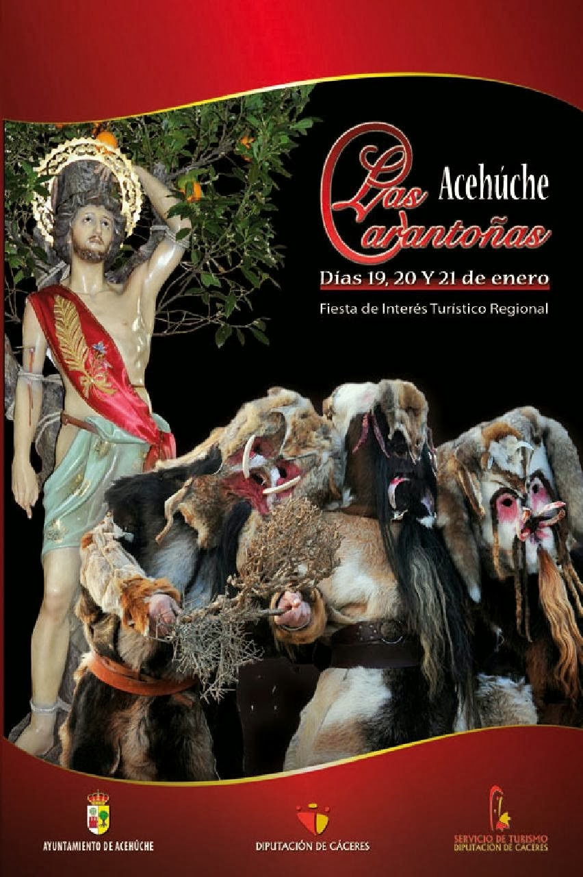 Las Carantoñas en honor de San Sebastián 2014 Acehúche